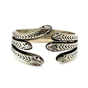 Sterling Silver Triple Snake Ring Size 9